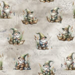 Gnome à la pêche fond écriture