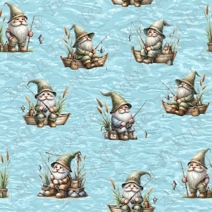 Gnome à la pêche fond océan