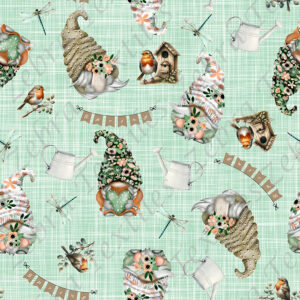 Gnome printanier fond lin