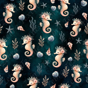 Hippocampe élégant fond aqua foncé