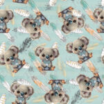 Koala et noeud papillon fond plume