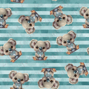 Koala et nœud papillon fond rayé