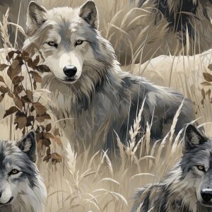 Loup et fleur 1