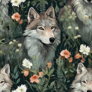 Loup et fleur 11