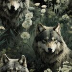 Loup et fleur 12