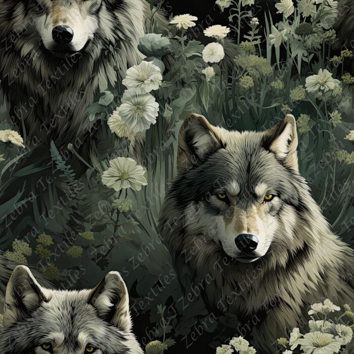 Loup et fleur 12