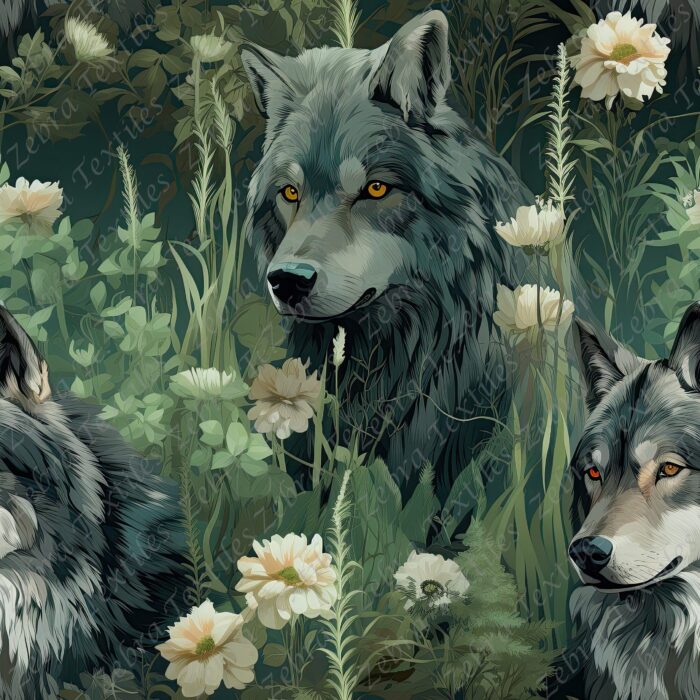 Loup et fleur 13
