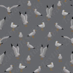 Mouette fond gris