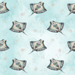 Raie boho fond aqua