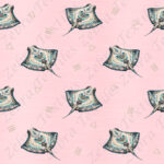 Raie boho fond rose