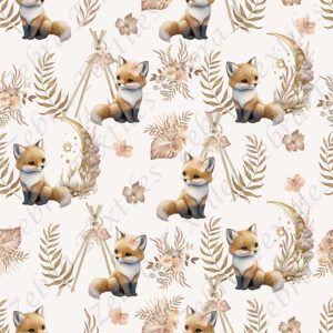 Renard boho fond crème