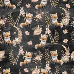 Renard boho fond noir