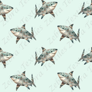 Requin boho fond aqua
