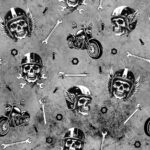 Skull mécanique fond gris