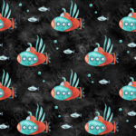 Sous-marin aqua fond noir