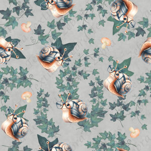 Escargot et lunette fond gris