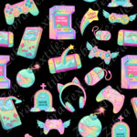 Gamer arc-en-ciel fond noir