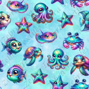 Poisson lumineux fond bleu