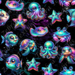 Poisson lumineux fond galaxie