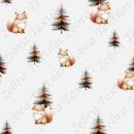 Renard et sapin fond taupe