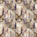Chat fleurit mauve