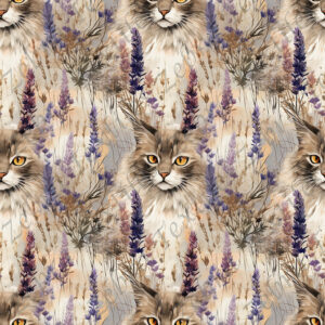Chat fleurit mauve