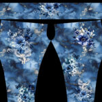 Fleur bleue et hibou fond bleu panneau
