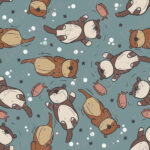 Loutre fond sarcelle