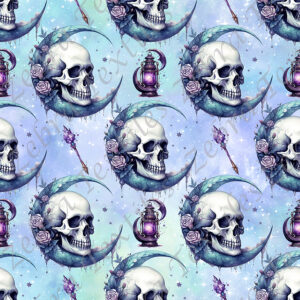 Lune skull fond bleu