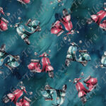 Mobylette fond aqua