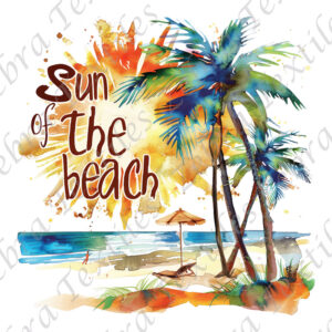 Sun of the beach fond blanc