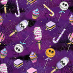 Confiserie d'halloween fond mauve