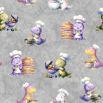 Dino cuisinier fond gris