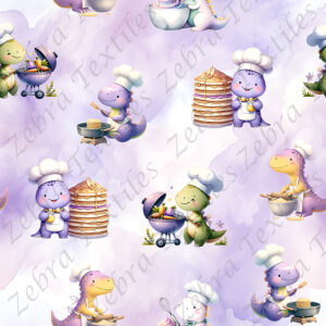Dino cuisinier fond mauve