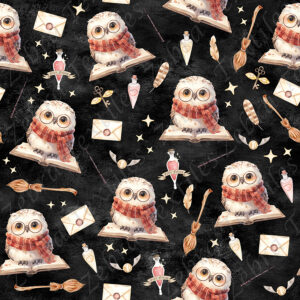 Hibou sorcier fond noir