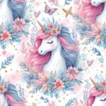 Licorne fleur et papillon
