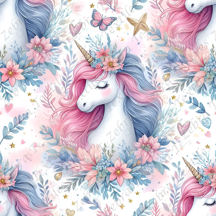 Licorne fleur et papillon