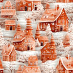Maison de Noël et arbre blanc