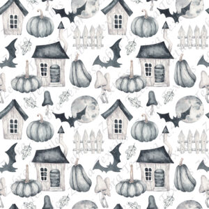 Maison et citrouille noir et blanc