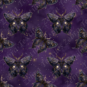 Papillon de nuit bleu mauve fond mauve