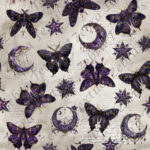 Papillon de nuit et lune fond taupe