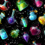 Potion magique fond noir