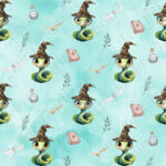 Serpent et potion fond aqua