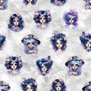 Skull en douceur fond gris