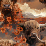 Vache highland et montagne