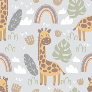 Girafe fond gris