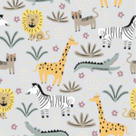 Animaux de la savane fond gris