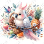 Cacatoès et fruit