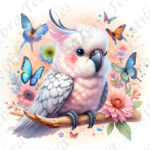 Cacatoès et papillon