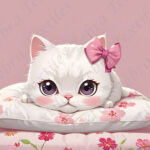 Chat et coussin